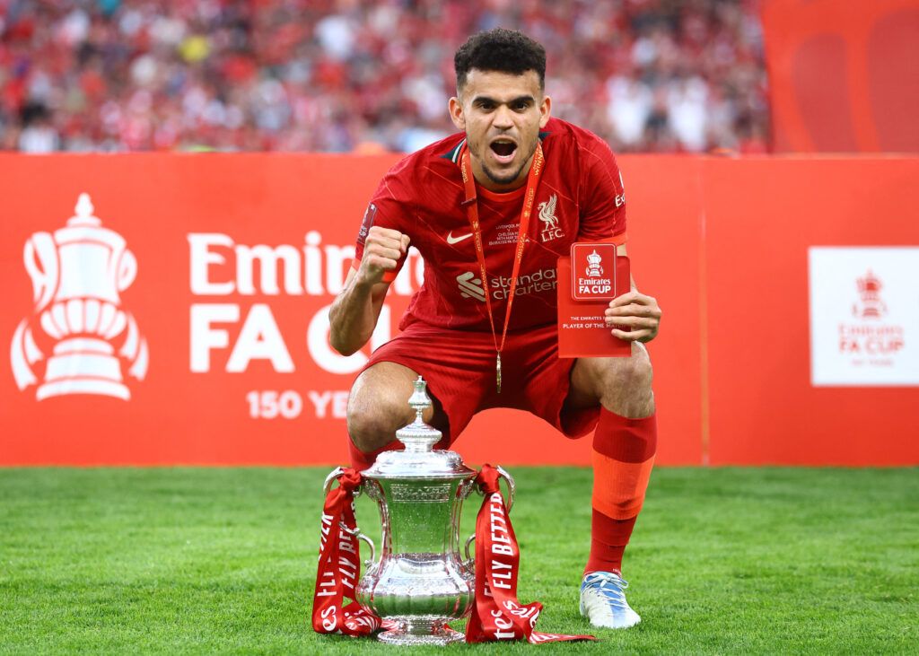 Liverpool's Diaz with the FA Cup.