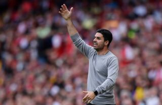 Mikel Arteta taking charge of a Premier League game for Arsenal
