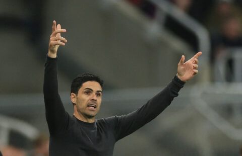 Arsenal manager Mikel Arteta in the Premier League against Newcastle