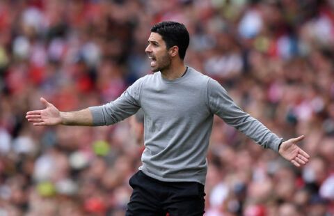 Arsenal manager Mikel Arteta in the Premier League and Everton