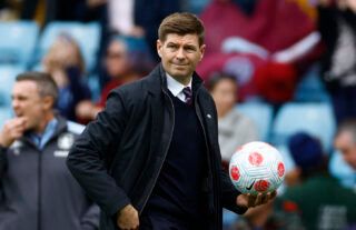 Aston Villa head coach Steven Gerrard on the touchline