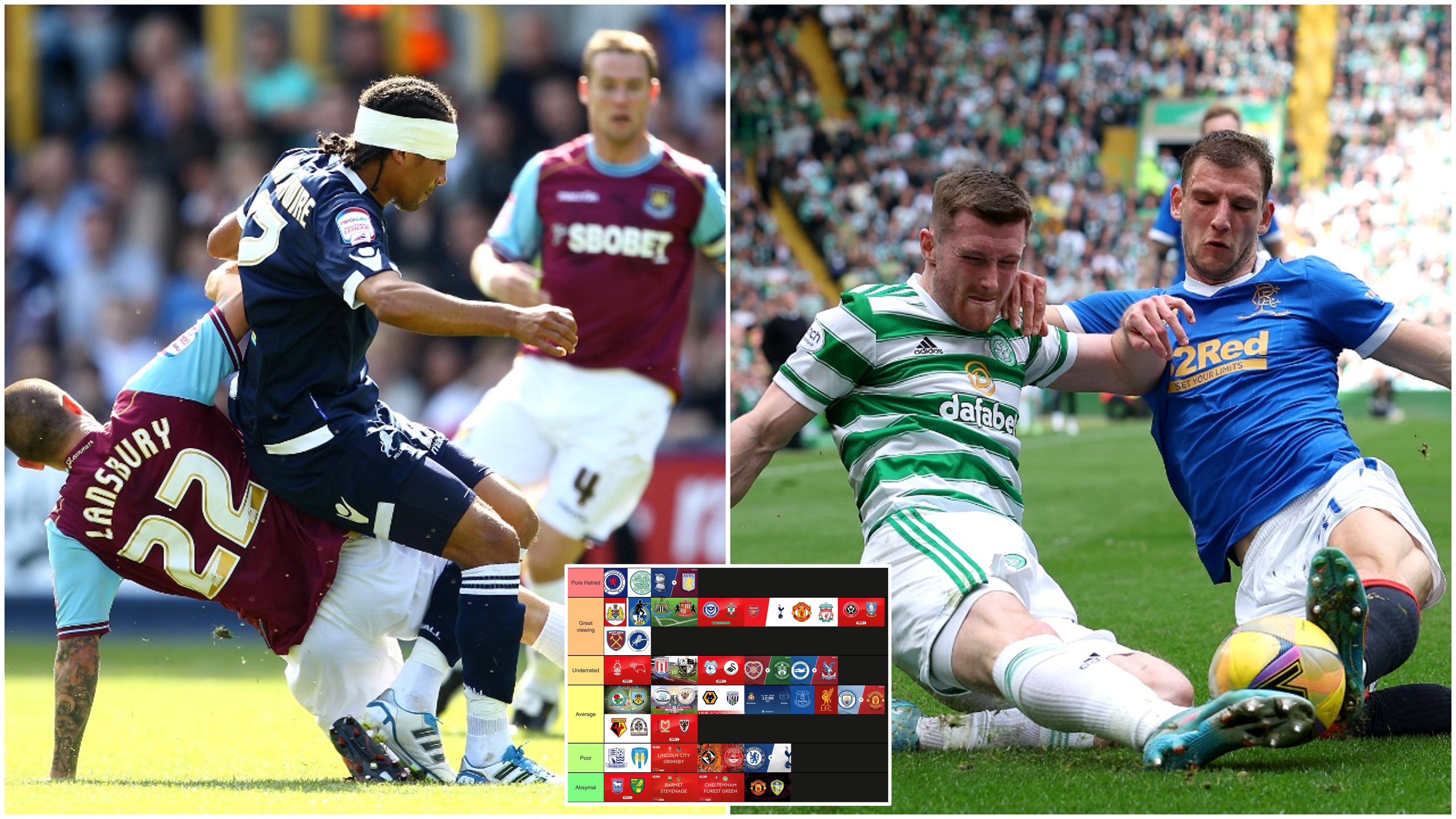 Britain's greatest rivalries: Celtic vs Rangers and West Ham vs Millwall