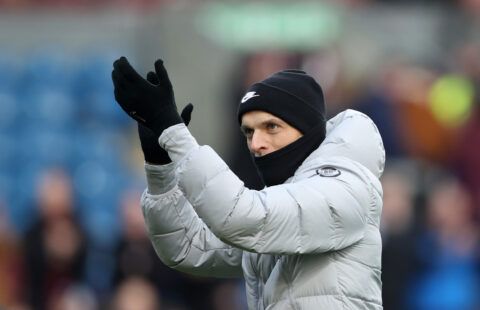 Chelsea manager Thomas Tuchel celebrates after Burnley win