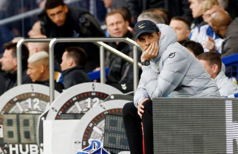 Chelsea manager Thomas Tuchel looks on in Everton defeat