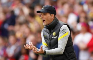 Chelsea manager Thomas Tuchel on the touchline versus Crystal Palace