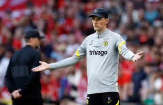 Chelsea manager Thomas Tuchel reacts during FA Cup final