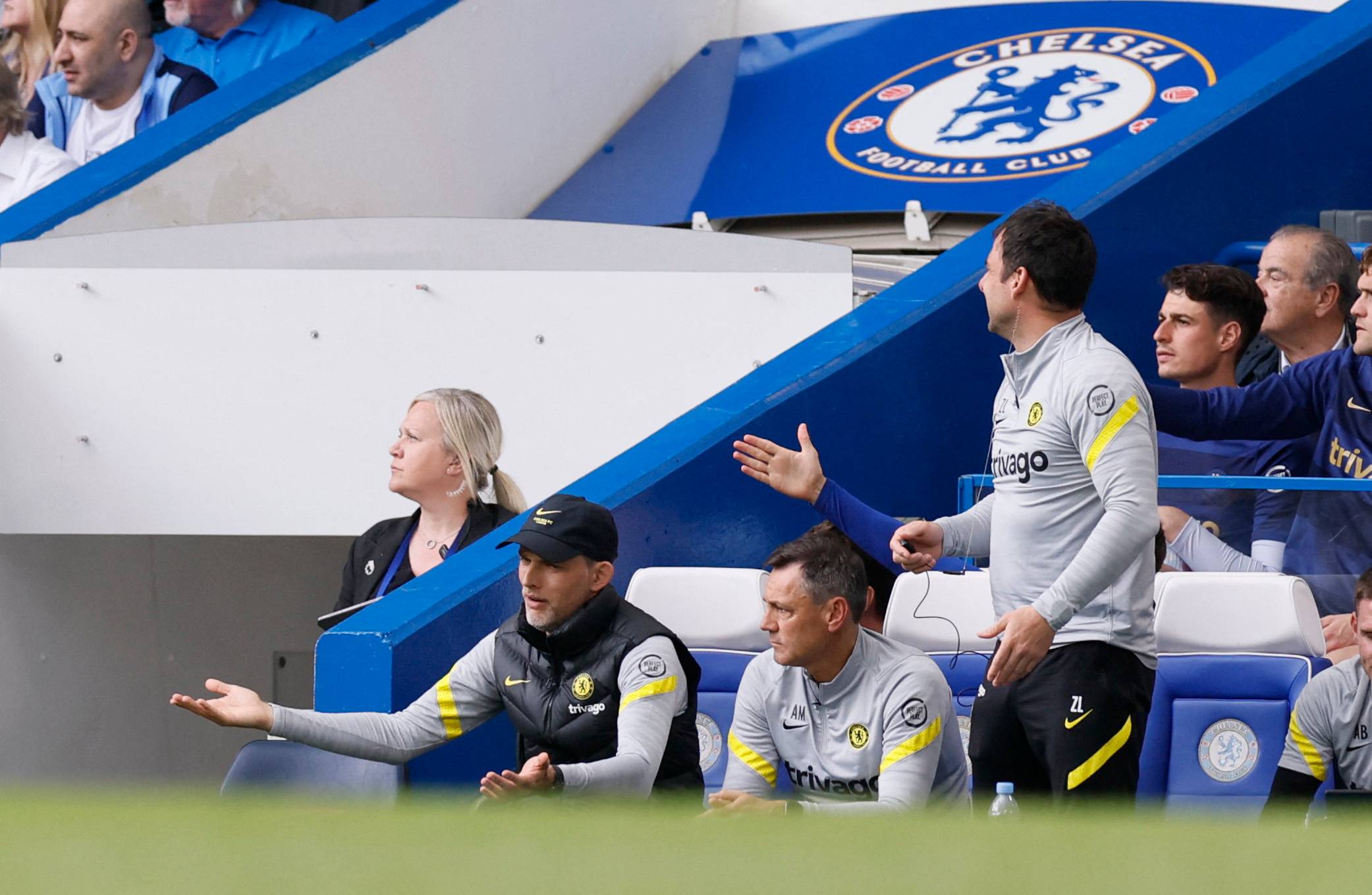 Chelsea manager Thomas Tuchel reacts during Wolves draw