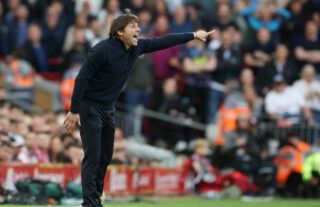 Tottenham manager Antonio Conte in Premier League game against Liverpool