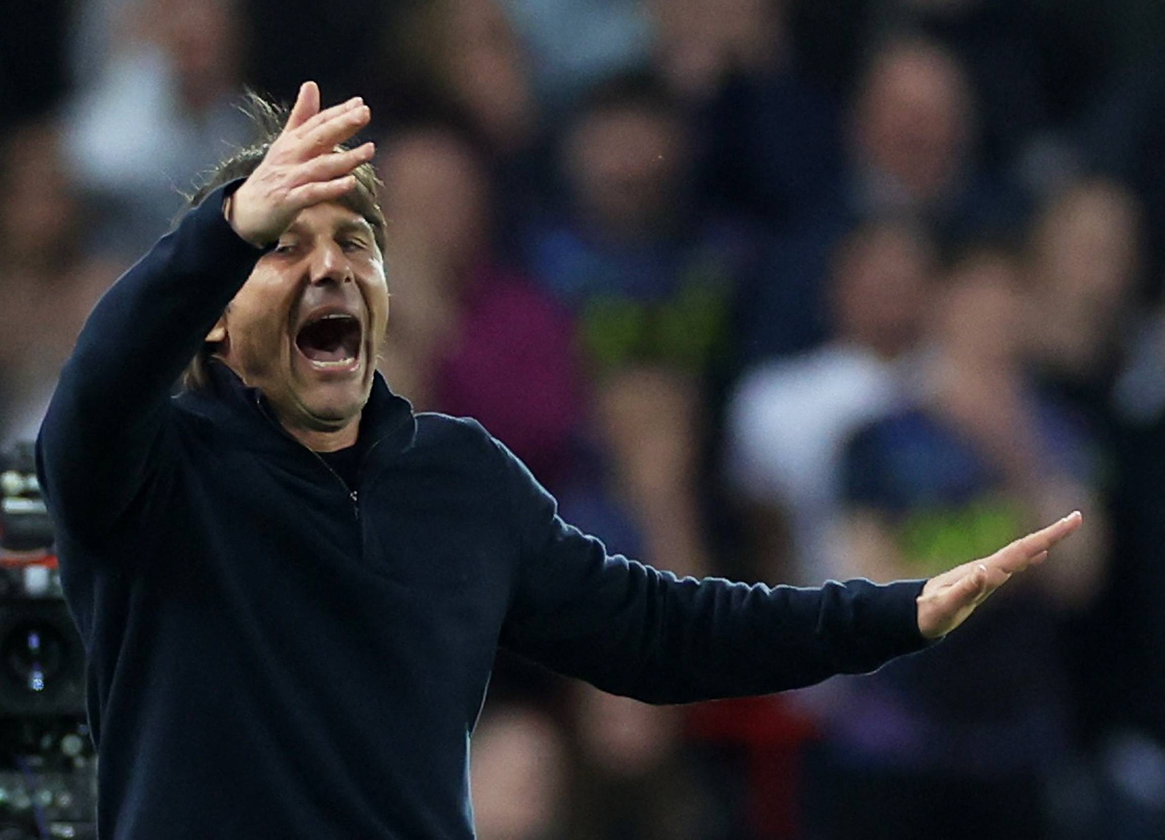 Tottenham manager Antonio Conte against Liverpool in the Premier League