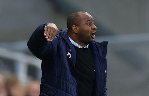 Crystal Palace manager Patrick Vieira during Newcastle United clash