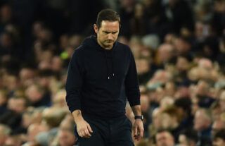 Everton manager Frank Lampard during Leicester City clash