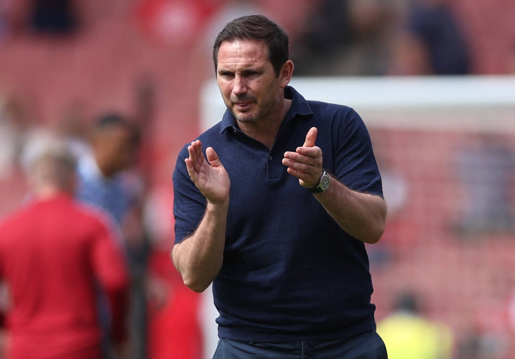 Everton manager Frank Lampard in the Premier League against Arsenal