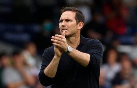 Everton manager Frank Lampard in the Premier League against Brentford
