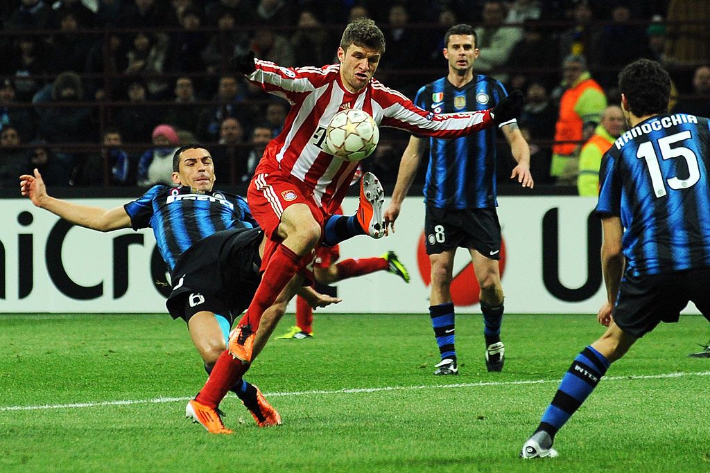 Thomas Muller in action for Bayern vs Inter