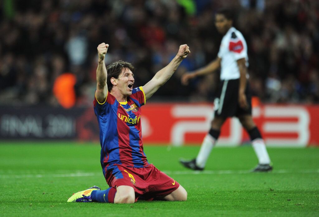 Messi's Champions League final goals came against Man Utd