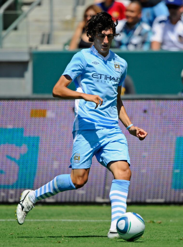 Stefan Savic in action for Man City