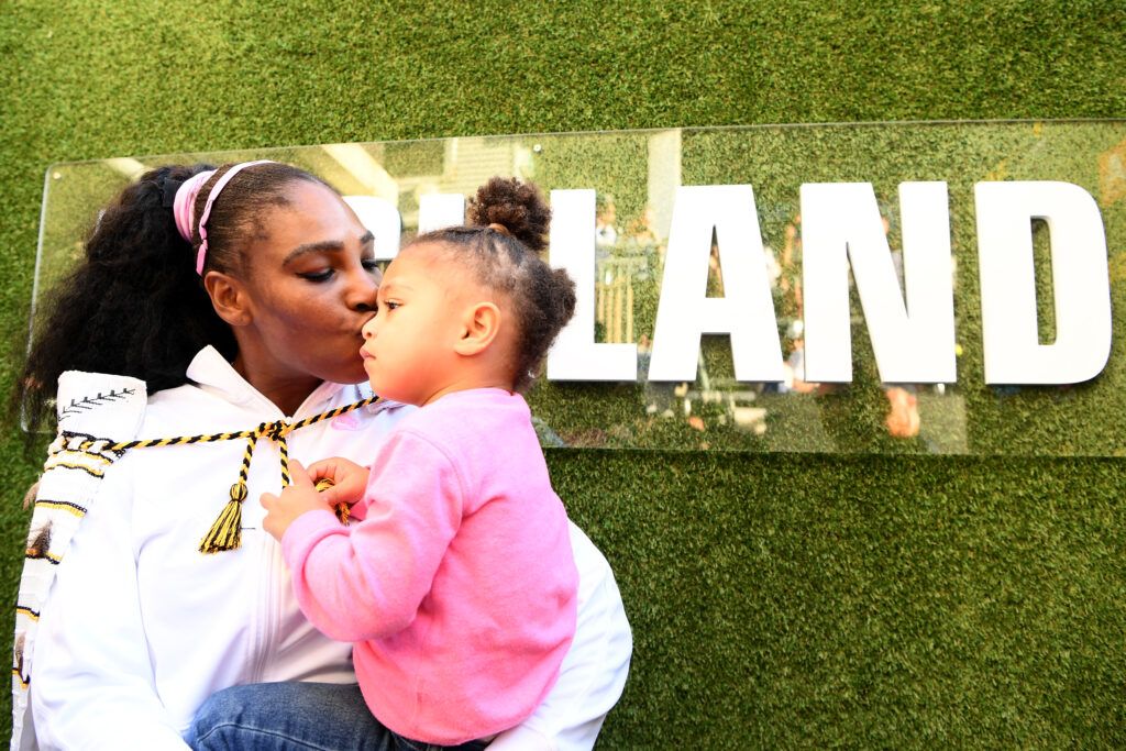 Serena Williams with daughter Olympia