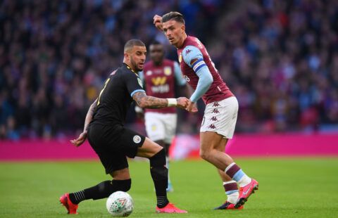 Pep Guardiola was loving it after Jack Grealish mugged off Kyle Walker during City's parade