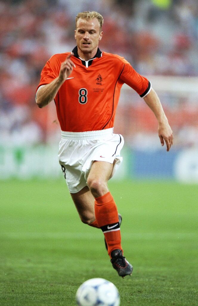 Denis Bergkamp in action for the Netherlands