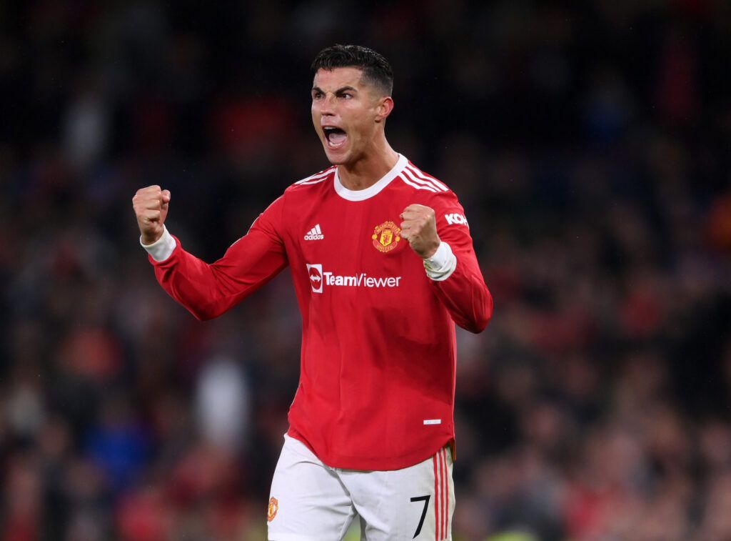 Cristiano Ronaldo celebrates Man Utd win