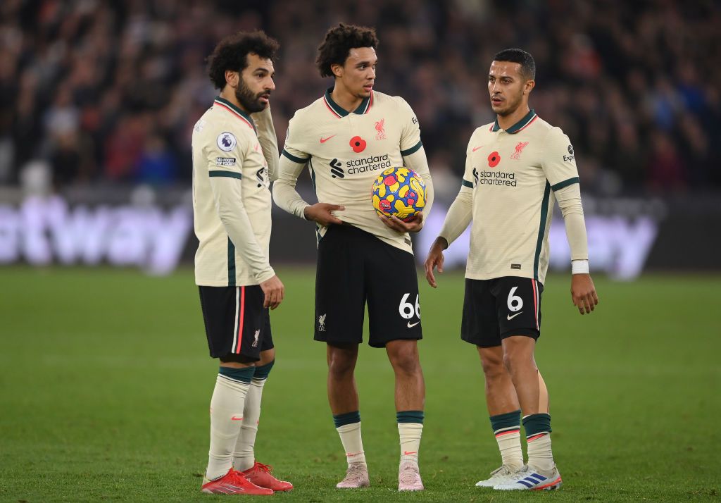 Salah, Alexander-Arnold & Thiago in action for Liverpool