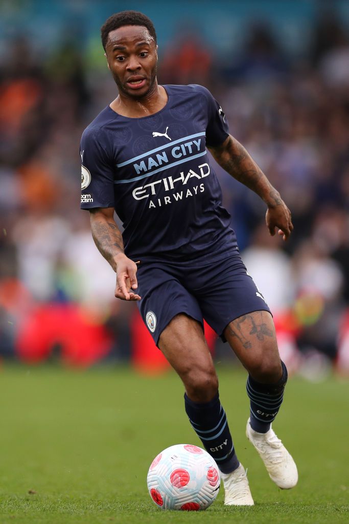 Raheem Sterling in action with Man City