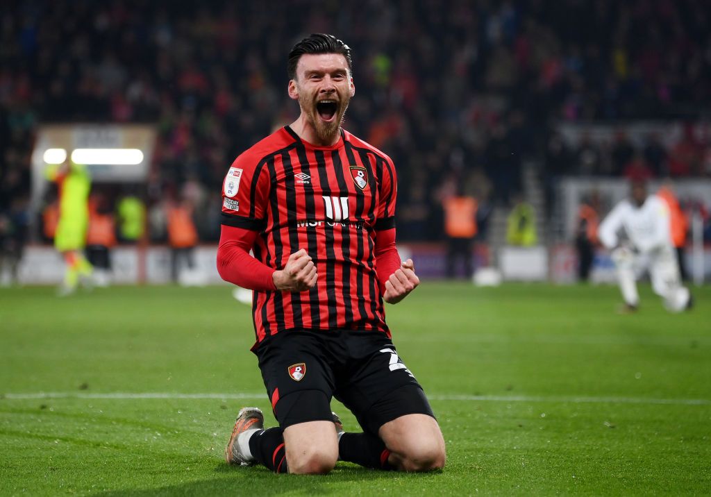 Kieffer Moore scored a clever free-kick routine as Bournemouth secured promotion back to the Premier League with a victory against Nottingham Forest.