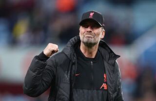 Jurgen Klopp, manager of Liverpool, celebrates