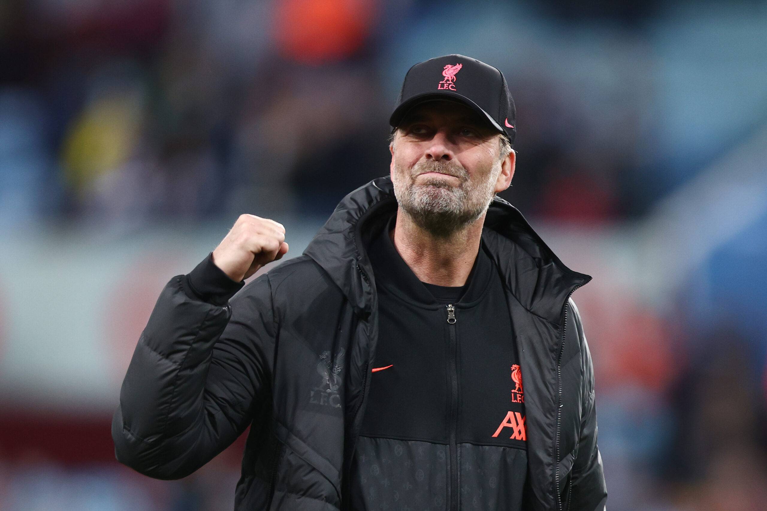 Jurgen Klopp, manager of Liverpool, celebrates