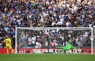 Alisson had to stop Mason Mount’s penalty from spinning back into the goal in FA Cup final between Liverpool and Chelsea