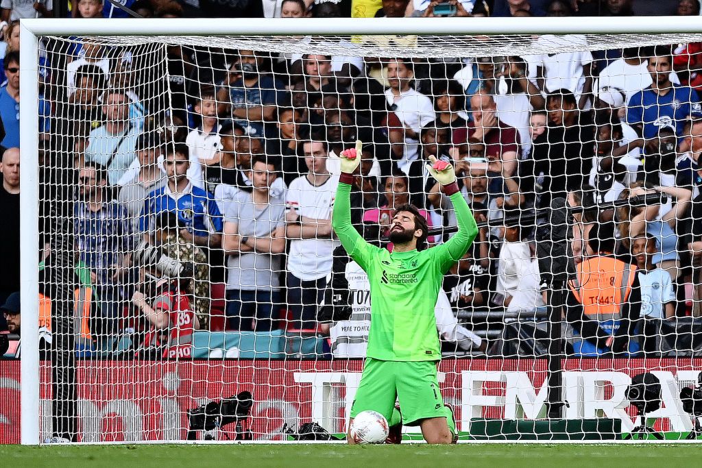 Alisson had to stop Mason Mount’s penalty from spinning back into the goal in FA Cup final between Liverpool and Chelsea 