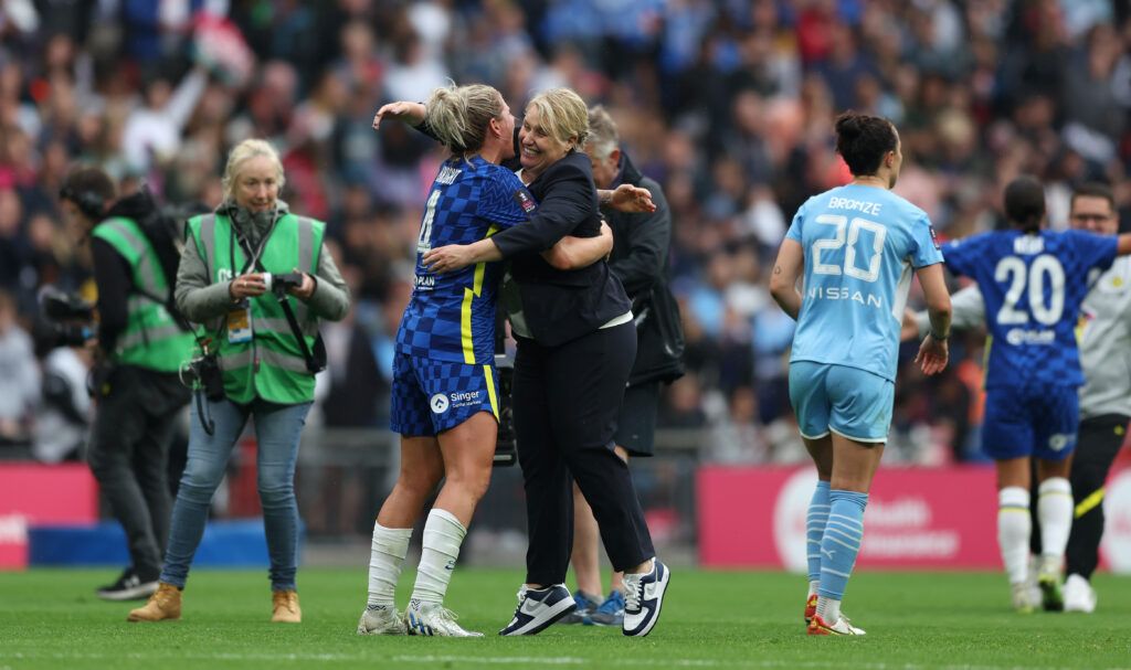 Emma Hayes celebrates winning Women's FA Cup
