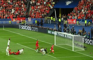 Karim Benzema had a goal controversially ruled out in the Champions League final between Liverpool and Real Madrid
