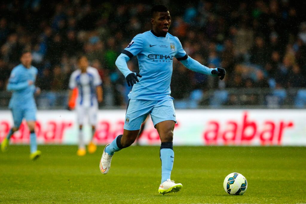 Kelechi Iheanacho playing for Manchester City
