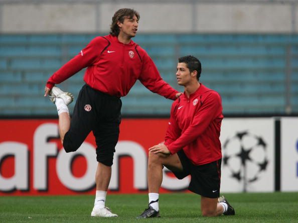 Manchester United Training - Heinze and Ronaldo