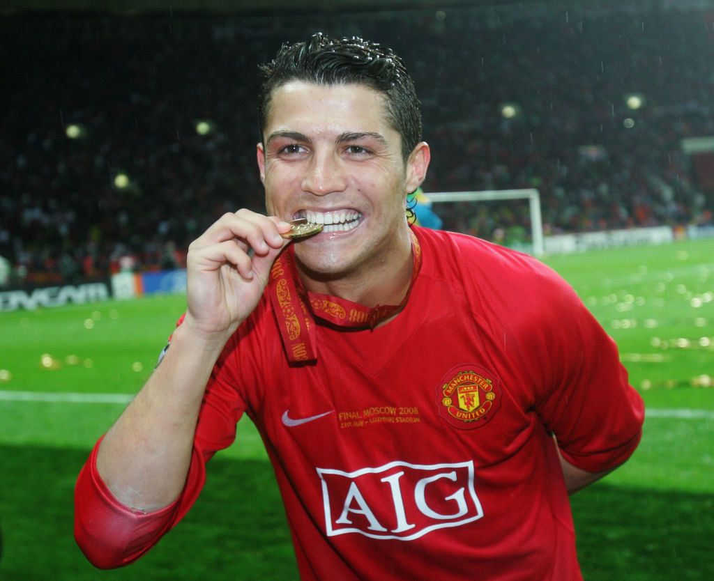 Cristiano Ronaldo after beating Chelsea in 2008 Champions League final