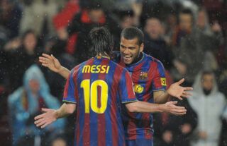 Dani Alves and Lionel Messi