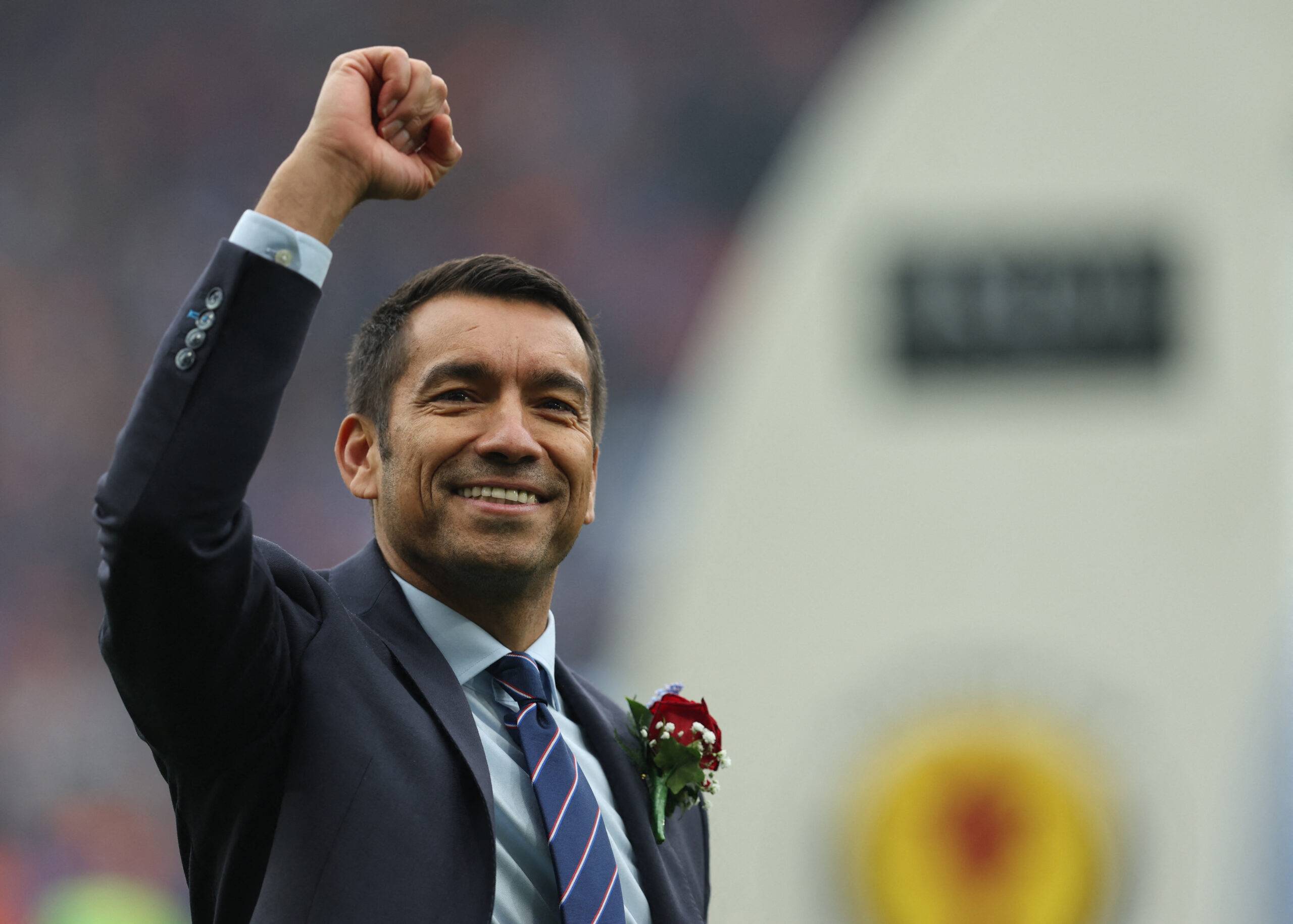 Rangers manager Giovanni van Bronckhorst in the Scottish Cup against Hearts