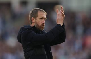 Brighton manager Graham Potter in the Premier League against Manchester United