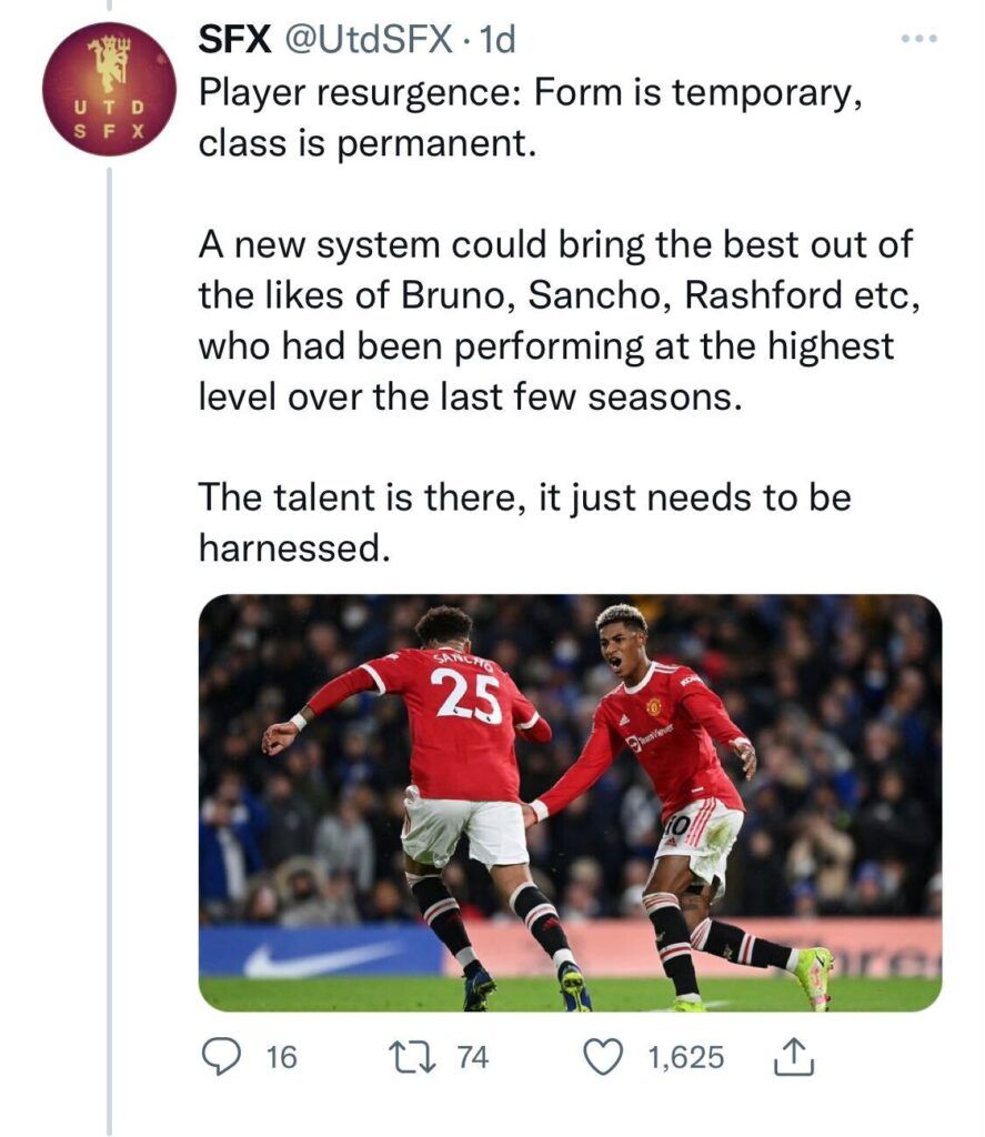 Man Utd viral positivity thread tweet