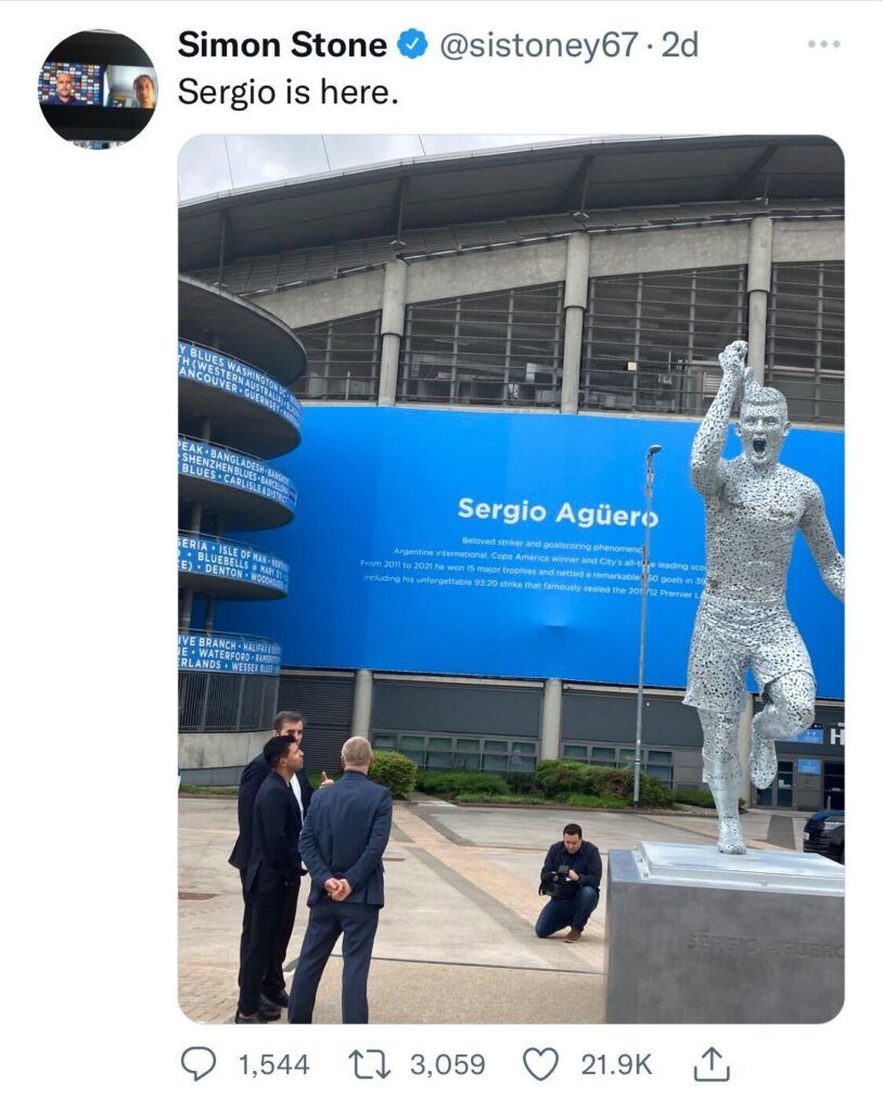Aguero statue tweet