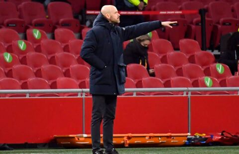 Incoming Manchester United manager Erik ten Hag coaching against AS Roma
