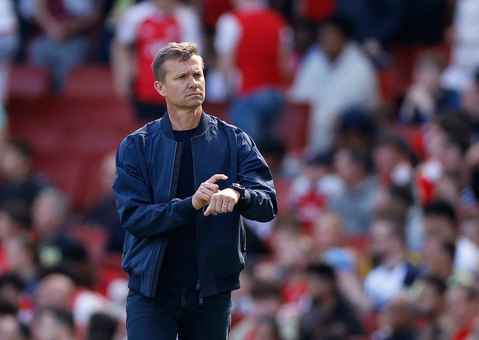Leeds manager Jesse Marsch in the Premier League against Arsenal