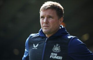 Newcastle boss Eddie Howe looking into the distance