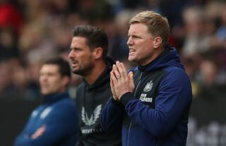 Newcastle United manager Eddie Howe reacts during Burnley win