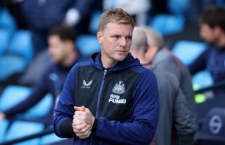 Eddie Howe takes charge of Newcastle United's Premier League game against Manchester City
