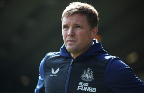 Newcastle manager Eddie Howe looking into the distance