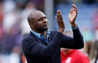 Patrick Vieira claps Crystal Palace supporters