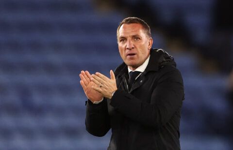 Leicester manager Brendan Rodgers in the Premier League against Norwich