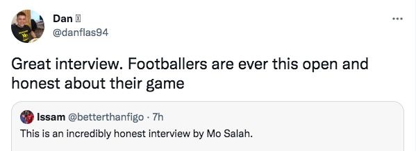 Mohamed Salah's interview for Liverpool